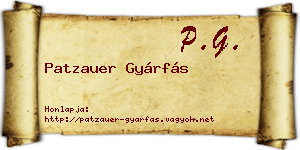 Patzauer Gyárfás névjegykártya